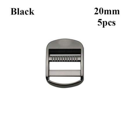 5 stk Metall Stigetrinn Lås Skyvejusterbare Spenner SVART 20MM