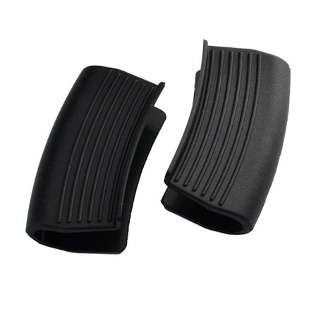 (Rød, Sort) 2 par silikone grydehåndtag Silikone grydehåndtag