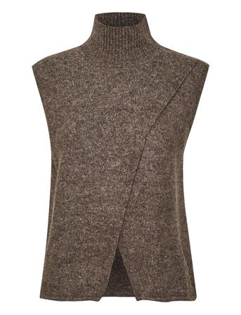 Kataris Knit Vest Brown Kaffe