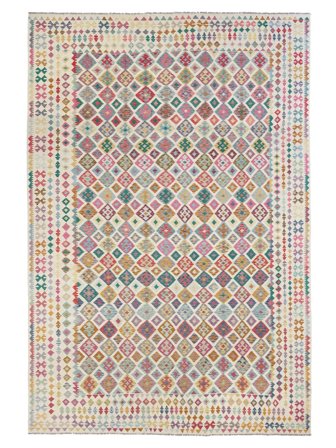 Orientalisk Kelim Afghan Old Style Matta 406X577 Stor Ull, Afghanistan