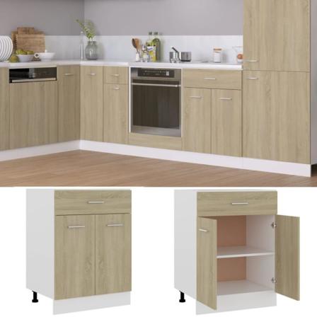 Vidaxl Underskåp Med Låda Sonoma-ek 60x46x81,5 Cm Konstruerat Tr Brun