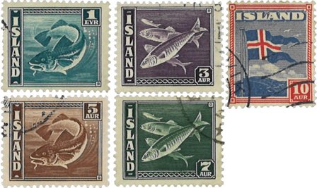 Island 1939 - AFA 210-214 - Stemplet