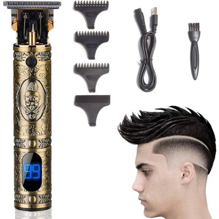 Skægtrimmer til mænd Professionel hårklipper Trådløs hårklipper til mænd Genopladelig hårklippe- og plejesæt med LED-display