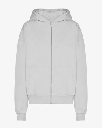 Organic Oversized Zip Hood - Faded Grey