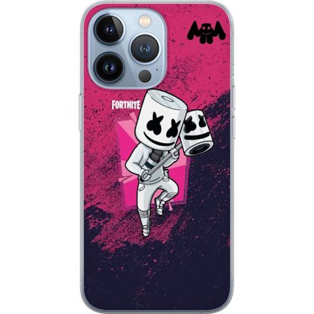 Yhteensopiva Puhelinkuori Apple iPhone 13 Pro Fortnite Marshmello hahmo valkea puku vaaleanpunainen taustakuva Fortnite DJ pelisuunnittelu suosittu ty
