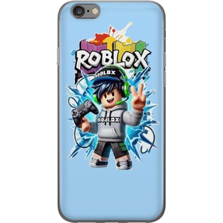 Kompatibelt Mobilskal till Apple Apple iPhone 6s Färgstark Roblox-karaktär med handkontroll och energifylld splash art design, perfekt för barnrum
