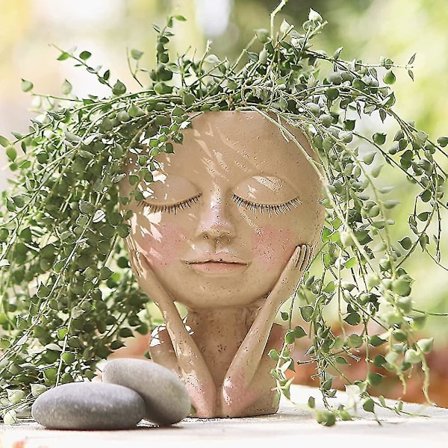 Kukkaruukkupää Ruukku Mehikasviruukku Söpö Hartsi Kaktusruukku