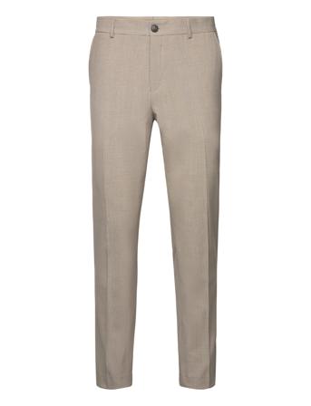 Slhslim-Liam Sand Check Trs Flex Noos Bottoms Trousers Formal Beige Selected Homme