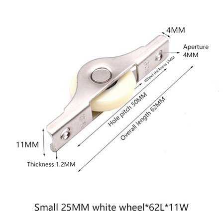 Mute Wheel Skydedør Hjul Skab Rille Bærende Træk