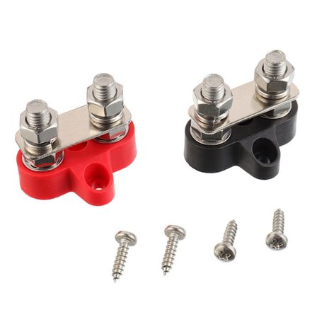 M8 5/16" 2 stk Batteripol Feste Bolter 12-48V DC Buss Bar Bussbar f