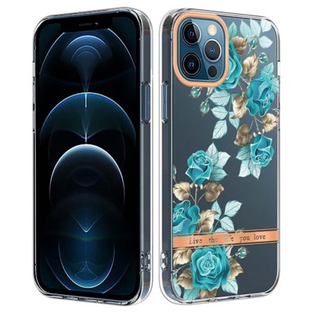 Supertunt och tåligt mjukfodral för iPhone 12 Pro Max - Blå Ros