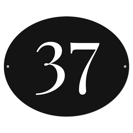 House number sign - Personalised - Black/white - Plastic - Signomatic.com.au