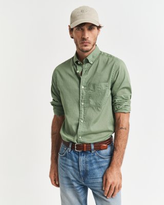 GANT - Regular fit solbleket skjorte til herre kalamata green