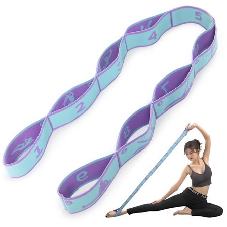 Elastisk yogabånd til fysioterapi, dans, yoga, pilates, gymnastik, elastisk pilates, elastik til kvinder og mænd