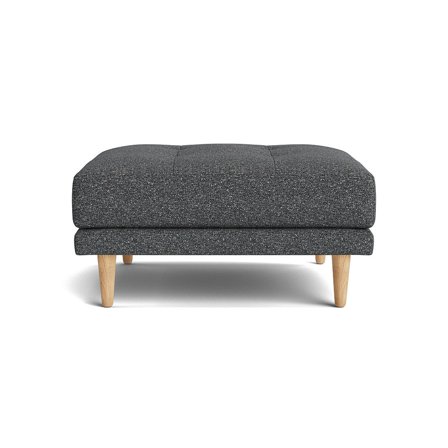 Cali Pouf Hocker Puente Grau/Blau, funktionalistischer Stil, elegantes Zwei-Schichten-Design für Cali-Sofaserie, 40cm Sitzhöhe