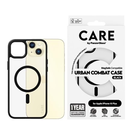PanzerGlass CARE CASE URBAN CB TRANS W BLK MSAFE IPHN 15 PLUS ACCS