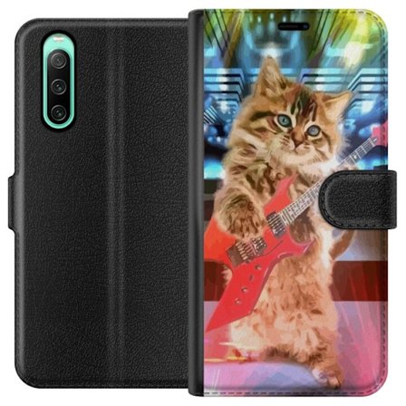 Kompatibelt Lommeboketui til Sony Xperia 10 IV Kattunge Elgitar