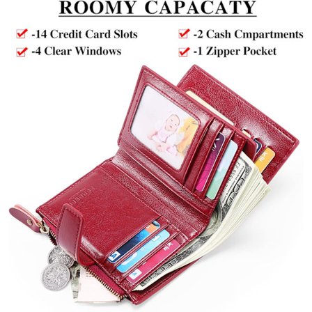 *Damen Geldbörse Echtes Leder Schlanke Geldbörse Damen Reißverschluss*