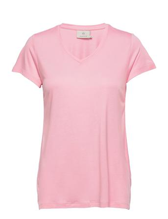 Anna V-Neck T-Shirt T-shirts & Tops Short-sleeved Vaaleanpunainen Kaffe