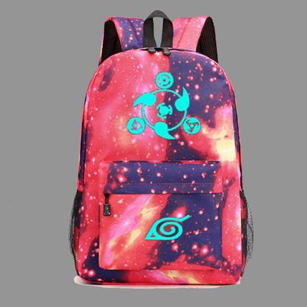 Ny Naruto skrivhjulöga lysande skolväska koreansk ryggsäck wz starry red