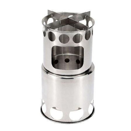 Bærbar brennbar campingkomfyrstøtte i rustfritt stål, avtakbar komfyr for matlaging utendørs
