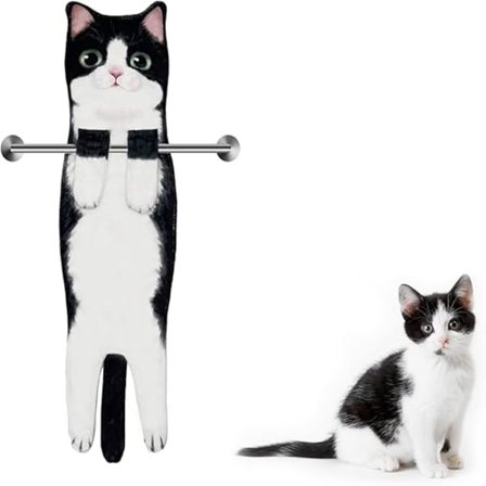 Kissanmuotoinen käsipyyhe, nopeasti kuivuva käsipyyhe, imukykyiset kissanmuotoiset pyyhkeet, söpö