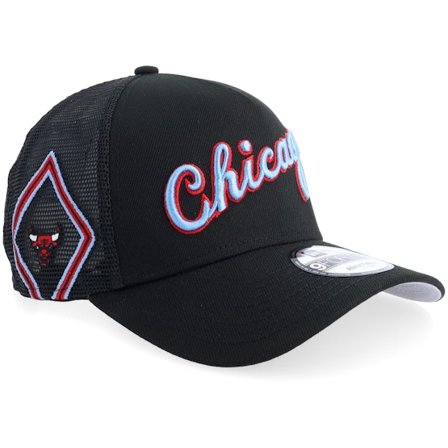 New Era - NBA Svart trucker Keps - Chicago Bulls NBA City Edition 9FORTY Black A-frame Trucker @ Hatstore