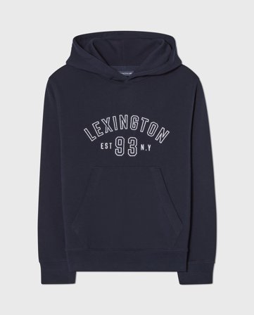 Lexington Ungdom logo økologisk bomullshettegenser, mørkeblå