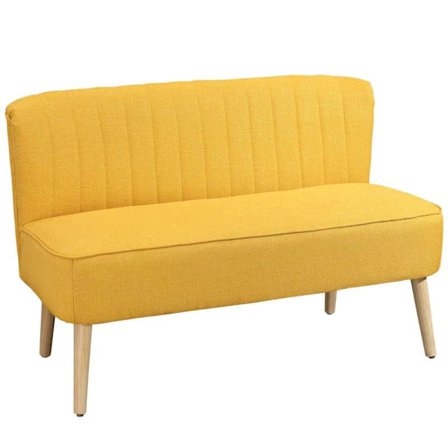 Rootz Sofa - 2 personers stofsofa - Sofasæde - Lounge Sofa - Gul - 117 x 56,5 x 77 cm
