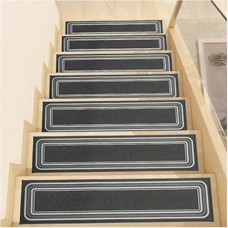 Liukuesteiset askelmatot sisätilojen puuportaille, uudelleenkäytettävät porrasmatot lapsille ja lemmikeille, ruskea, 7 kpl