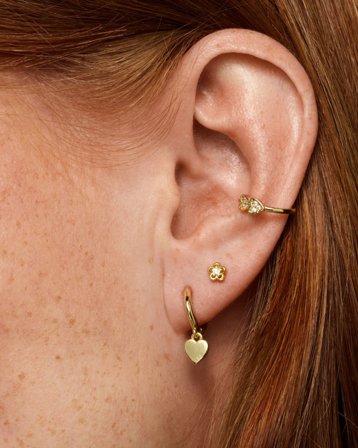 Timi of Sweden Sutton - Classic Heart Hoop Earrings Golden Schmuck Mädchen - Kids Brand Store