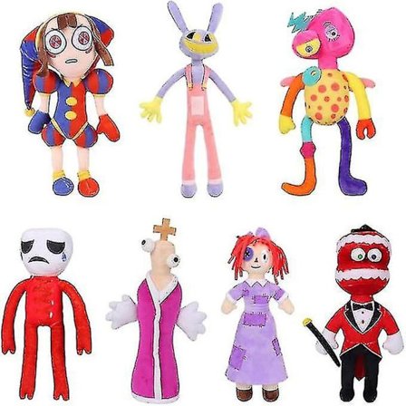 The Amazing Digital Circus -pehmolelu, 7 kpl digitaalisia sirkuspehmoleluja TV-faneille