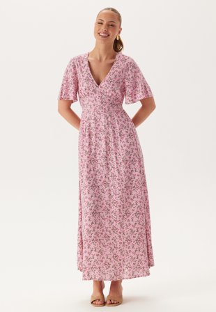 BUBBLEROOM Butterfly Sleeve Viscose Maxi Dress Klær