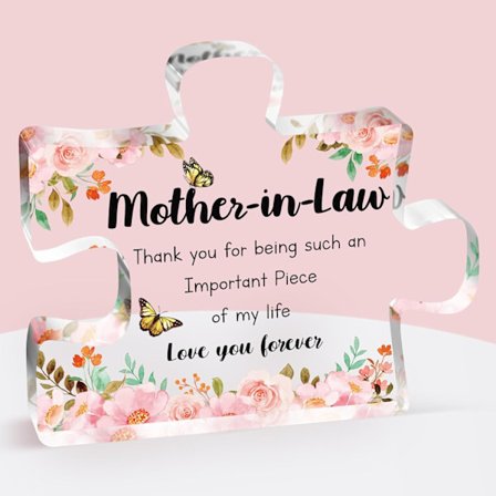 Presenter till svärmor - Pussel Akrylplakett, Presenter till svärmor födelsedag