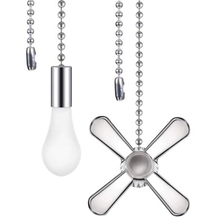 2 stk./sæt loftsventilatortræk lampe metal ventilator kædeforlænger