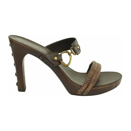 Loewe Pre-owned Pre-owned Wooden Sandalen , Bruin , Dames , Maat: 39 EU