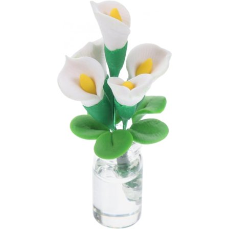 Nukkekodin kukka Mini Calla maljakossa Miniatyyri Bonsai-kasvi M