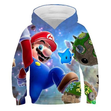Super Mario Hoodies Sweatshirt Hættetrøje Børn Drenge Sport Afslappet Løs Udendørs Topbedste gave til jul style 2 6-7 Years