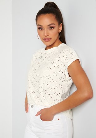 ONLY - ONLSMILLA S/S TOP - White - Kläder - - Bubbleroom
