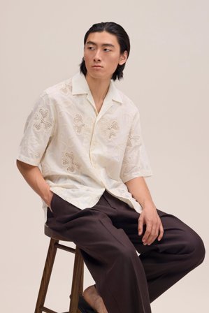 Ben Skjorta Herr Vit Ekologisk Bomull