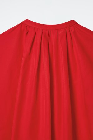 COS Femme Blouse À Manches Ballon En Soie in Rouge