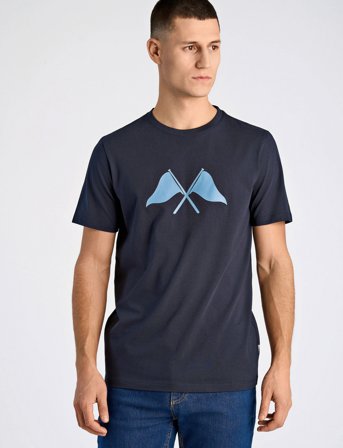 Lindbergh Copenhagen Print Tee S/S - Navy - S