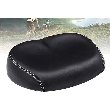 Næsefri, komfortabel bred cykelsadel med memory foam polstret pude til de fleste cykler