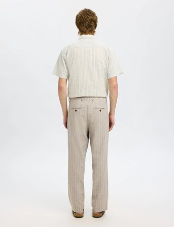 Selected Slhrelaxed-Malik Sun Pinstriped Trs - Beige - 52