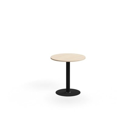 Bord ALVA, Ø700x720 mm, gulvfast, højtrykslaminat, sort/birk