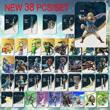38 st/set NFC Amiibo-kort för Legend of Zelda Breath Of The Wild Tears Of the Kingdom Linkage Card Set (FMY)
