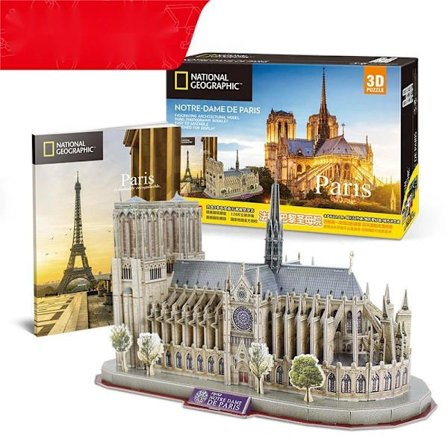 3D-pussel för vuxna och tonåringar, Notre Dame-katedralen metallmodellbyggsats, utmanande byggklosspussel (stil 7), A