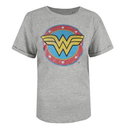 Wonder Woman Dam/dam Klassisk Distressed Logo T-shirt M Sp
