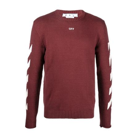 Off White, Round-neck Knitwear Rood, Heren, Maat:S