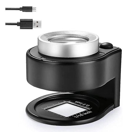 30x Lupe Forstørrelsesglass Med 6 LED-Lys, Oppladbar Bærbar Skrivebordslupe i Metall for Juvelerer, Forstørrelsesglass